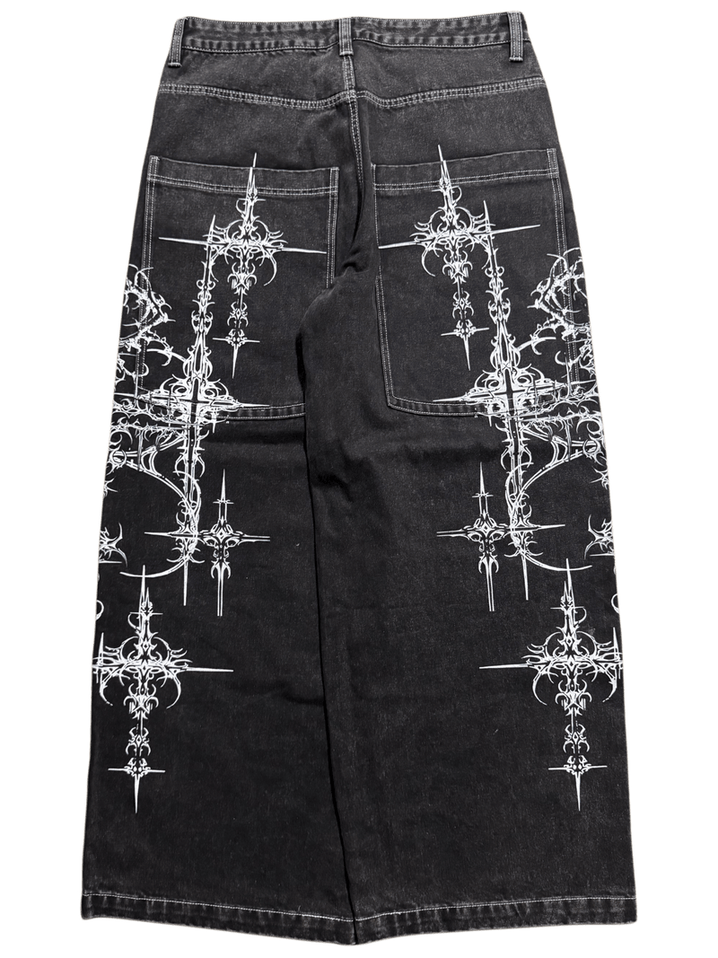 Black Wide Leg GLOE Cyber Jeans - Gloe Product, Inc.