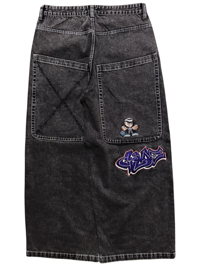 Black Wide Leg GLOE Thug Jeans v2