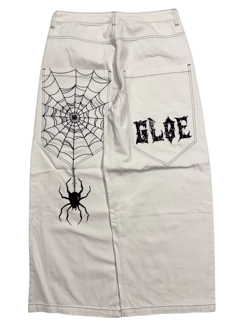 White Wide Leg GLOE Spider Jeans v2 - Gloe Product, Inc.