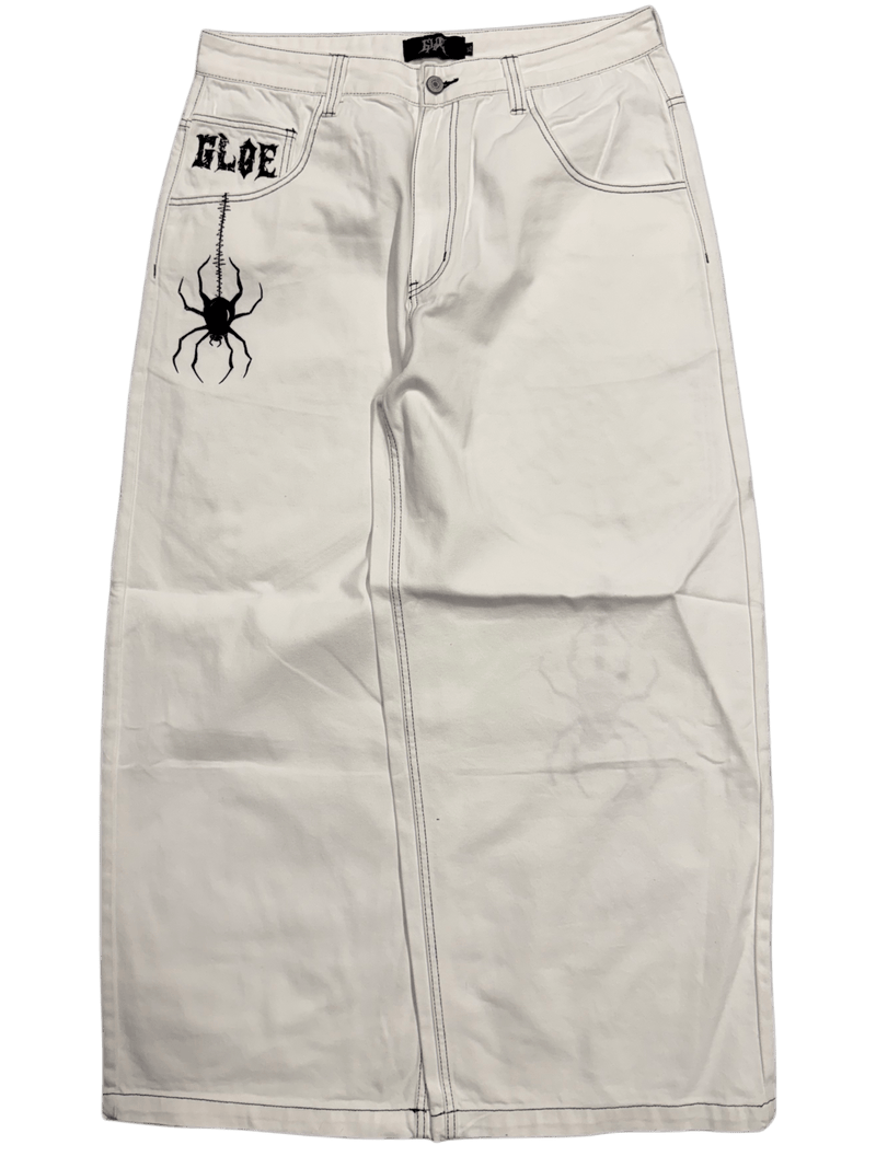 White Wide Leg GLOE Spider Jeans v2 - Gloe Product, Inc.