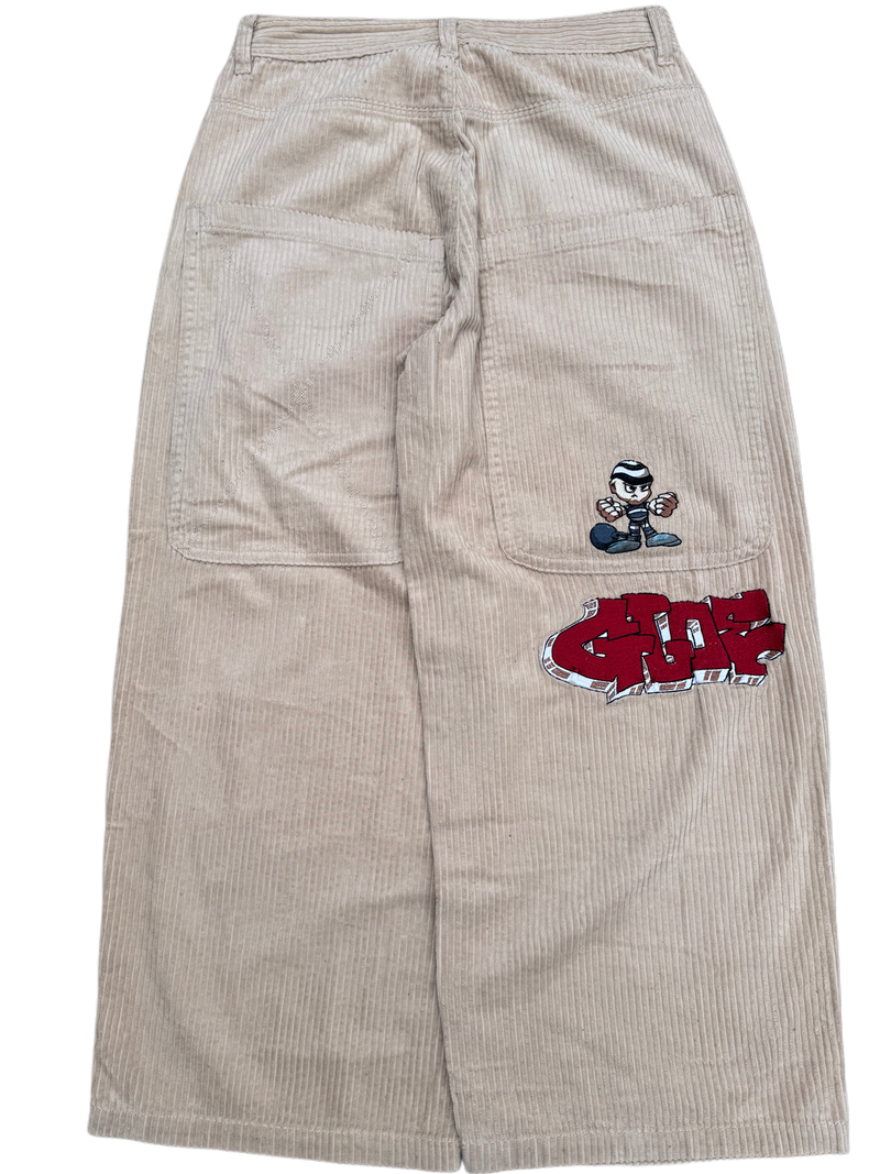 Beige Wide Leg GLOE Thug Corduroys