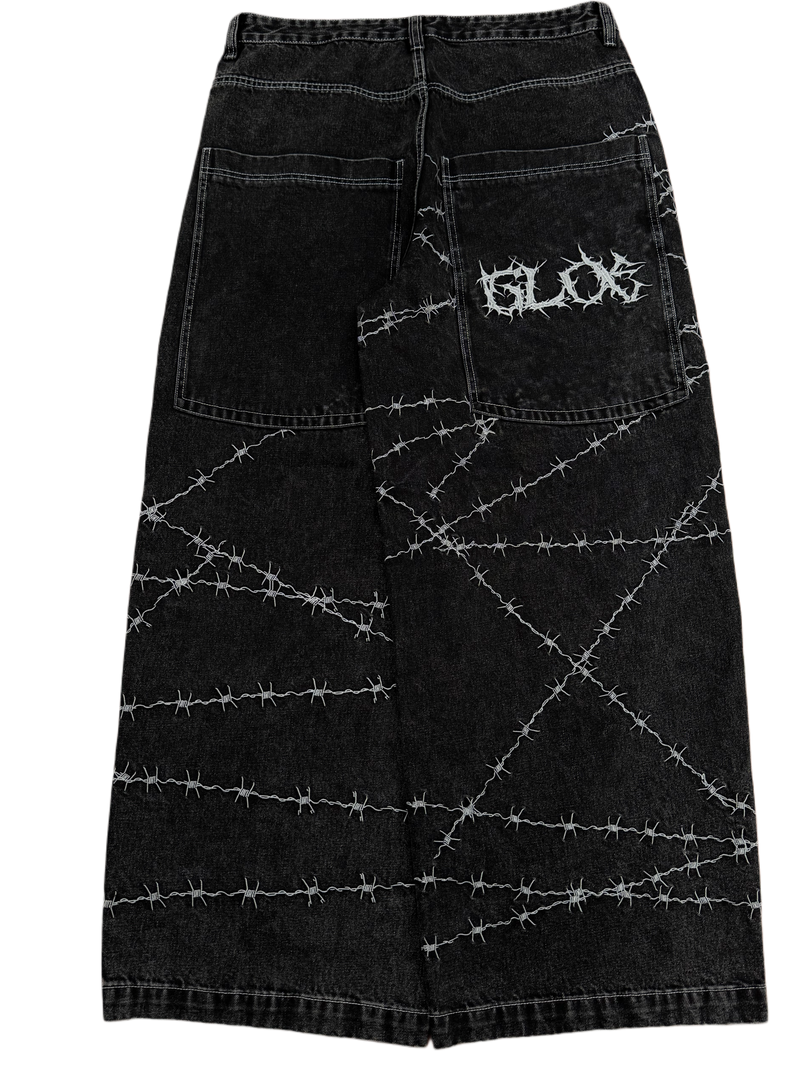 Black Wide Leg GLOE Barbwire Jeans