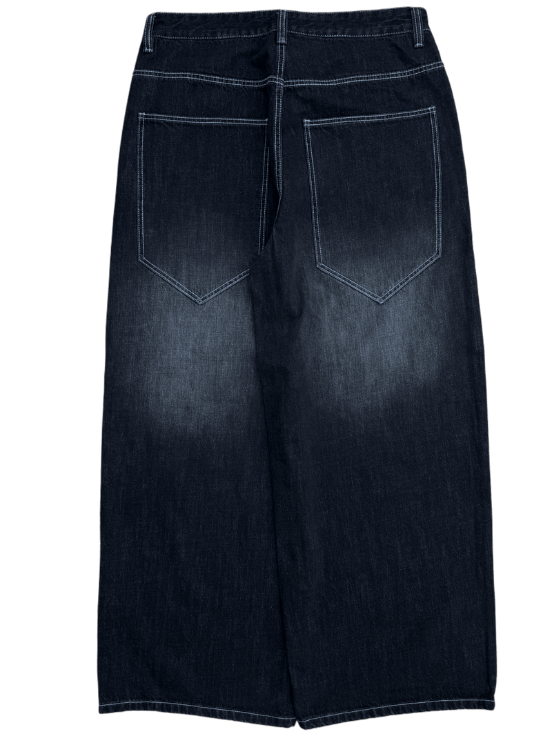 Black Washed Wide Leg Blank Stud Jeans v2 - Gloe Product, Inc.