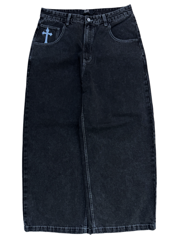 Black Wide Leg GLOE Cross Jeans v2