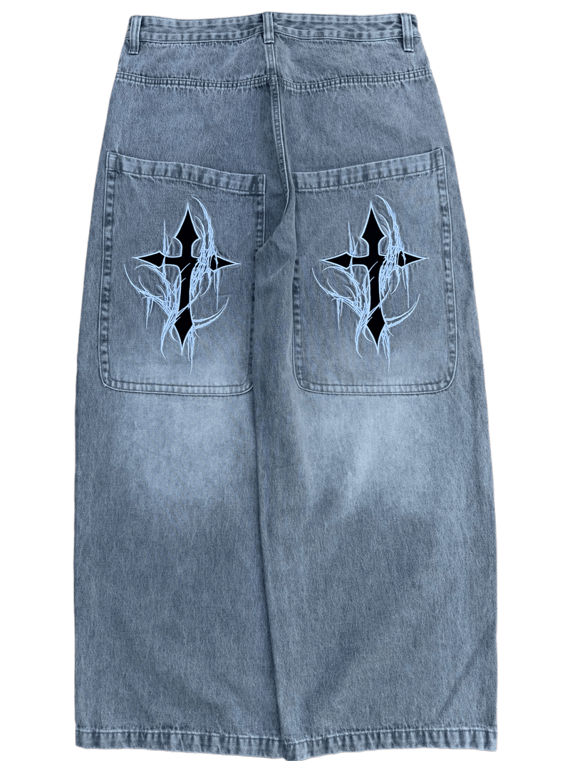 Grey Wash Wide Leg GLOE Cross Jeans v2 - Gloe Product, Inc.