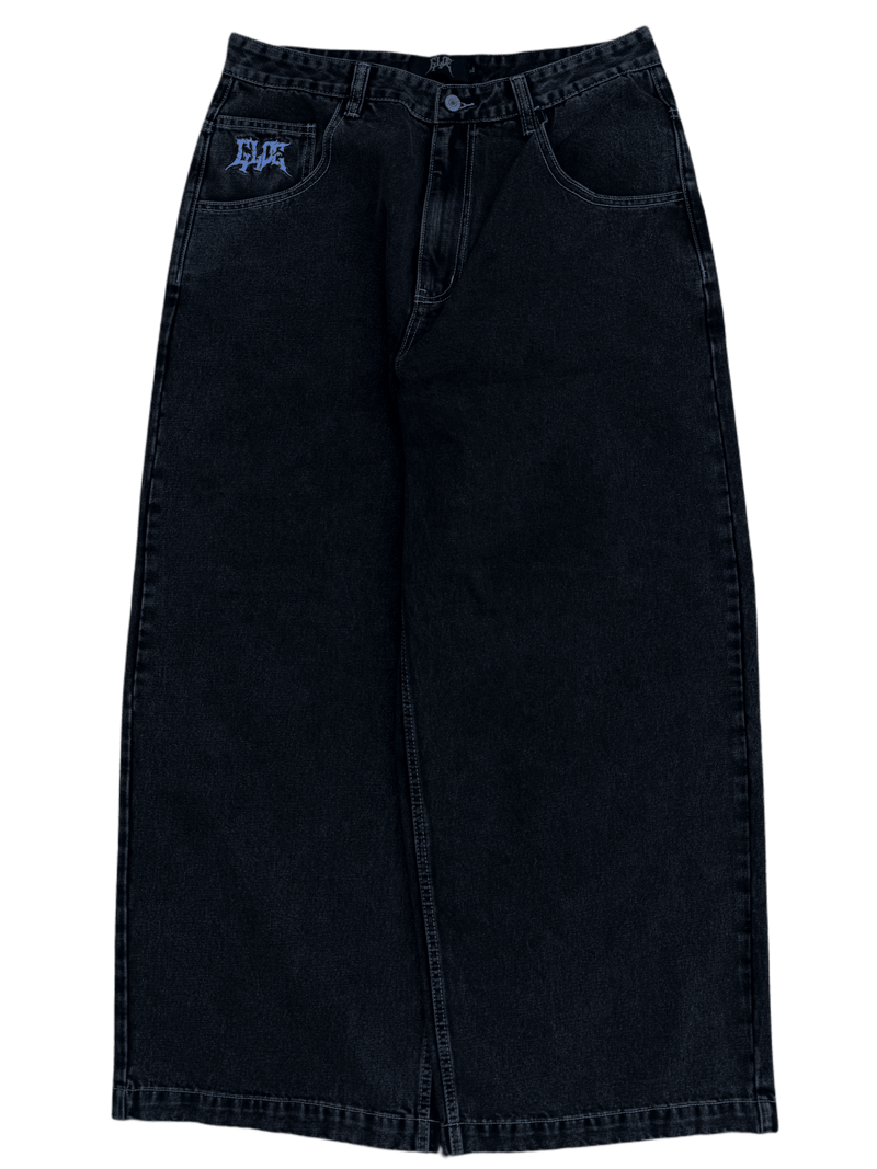 Black Wide Leg GLOE Star Jeans - Gloe Product, Inc.