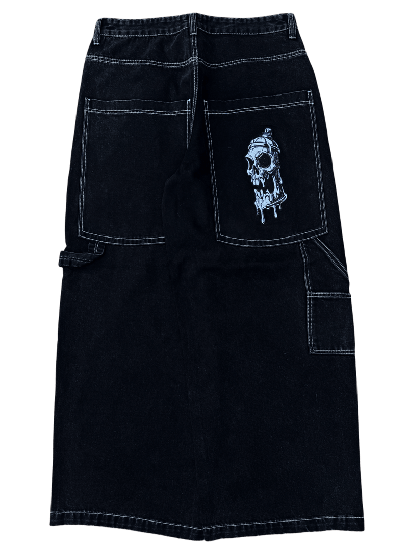Black Wide Leg GLOE Spray Can Carpenter Jeans V2 - Gloe Product, Inc.