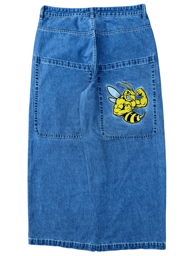 Blue Wide Leg GLOE Wasp Jeans - Gloe Product, Inc.