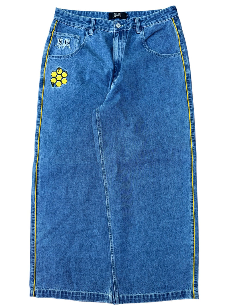 Blue Wide Leg GLOE Wasp Jeans - Gloe Product, Inc.