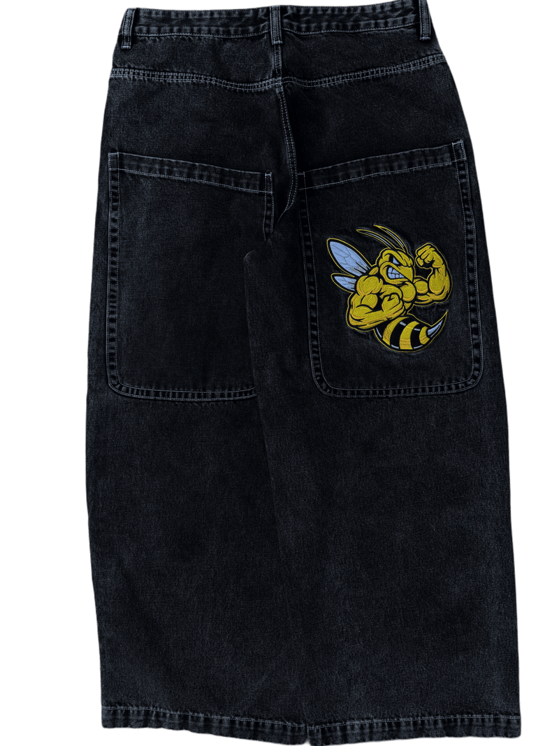 Black Wide Leg GLOE Wasp Jeans - Gloe Product, Inc.