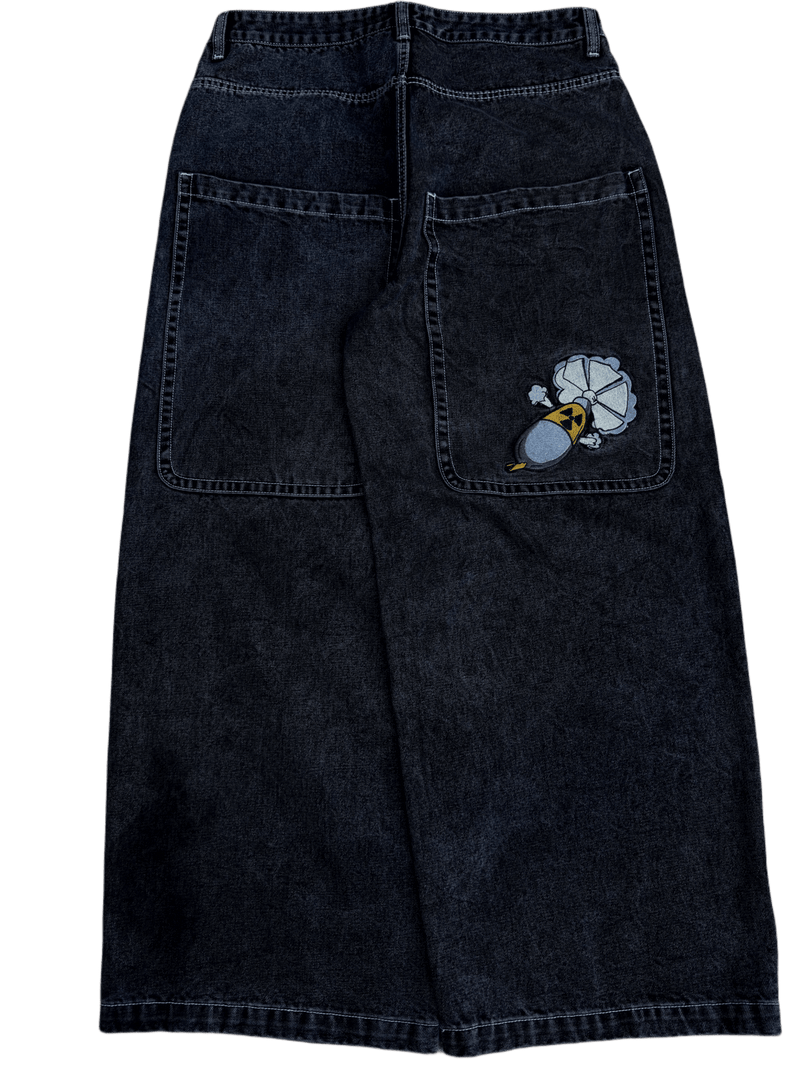 Black Wide Leg GLOE Nuke Jeans - Gloe Product, Inc.