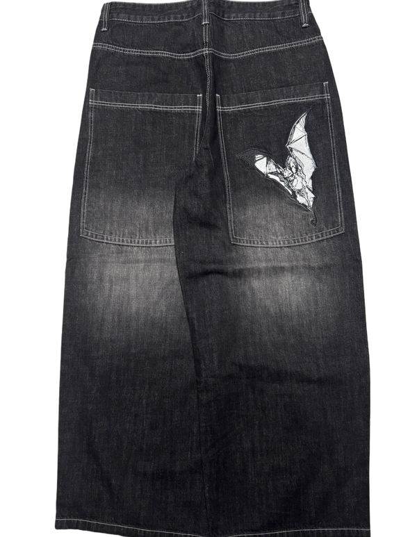 Black Washed Wide Leg GLOE Bat Jeans Black Washed Wide Leg GLOE Bat Jeans