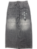 Grey Washed Wide Leg GLOE Snake Cross Jeans