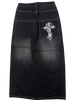 Black Washed Wide Leg GLOE Snake Cross Jeans