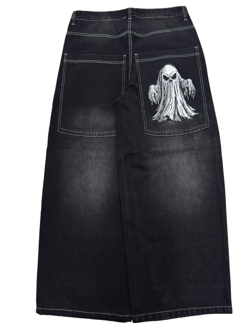Black Wash Wide Leg GLOE Ghost Jeans - Gloe Product, Inc.