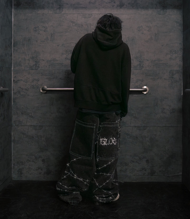 Black Wide Leg GLOE Barbwire Jeans