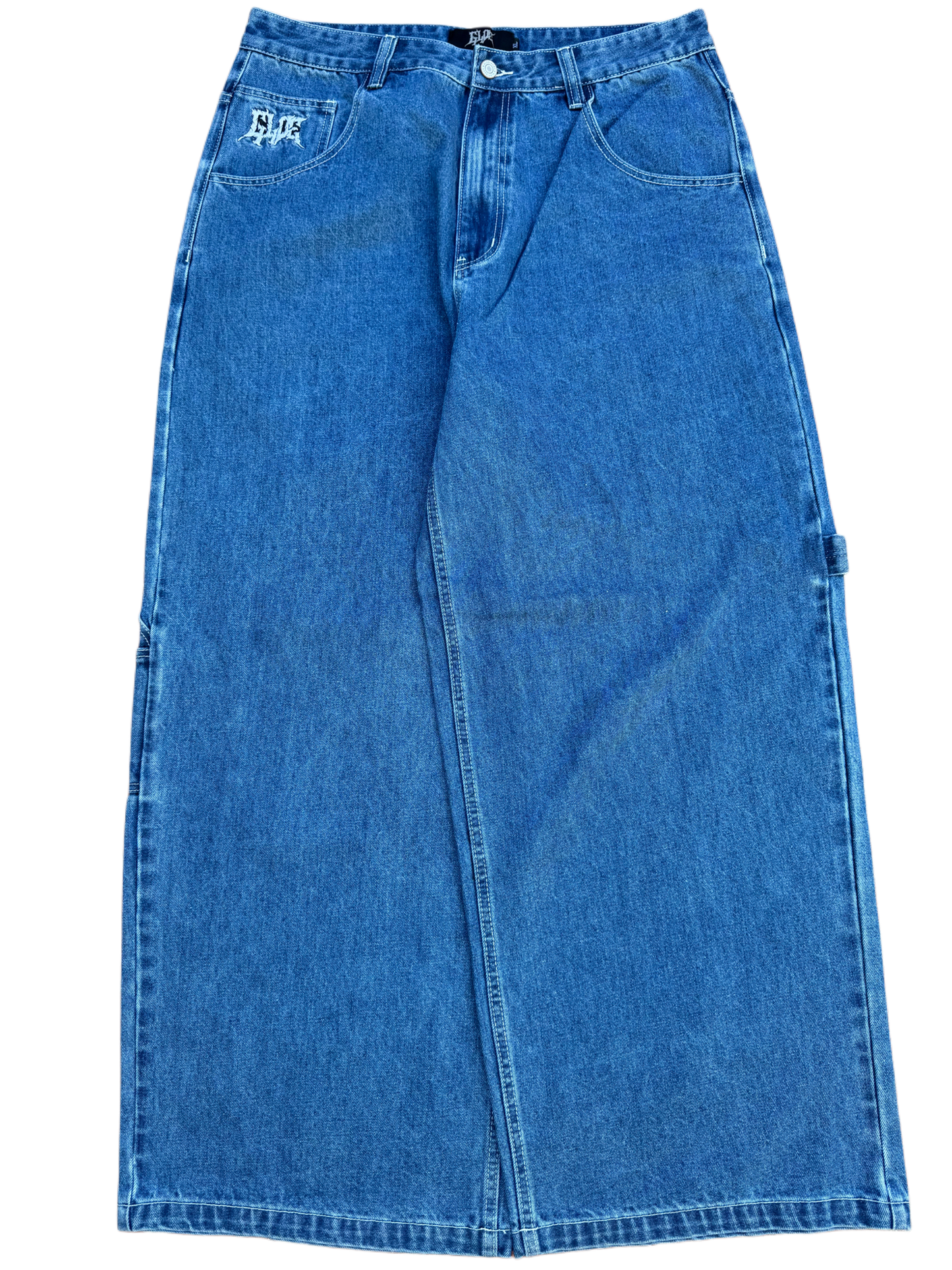 Blue Wideleg GLOE Spray Can Jeans