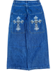 Blue Wide Leg GLOE Skull Cross Jeans