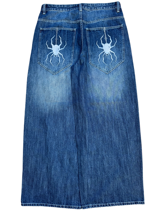 Blue Washed Wideleg GLOE Spider Jeans