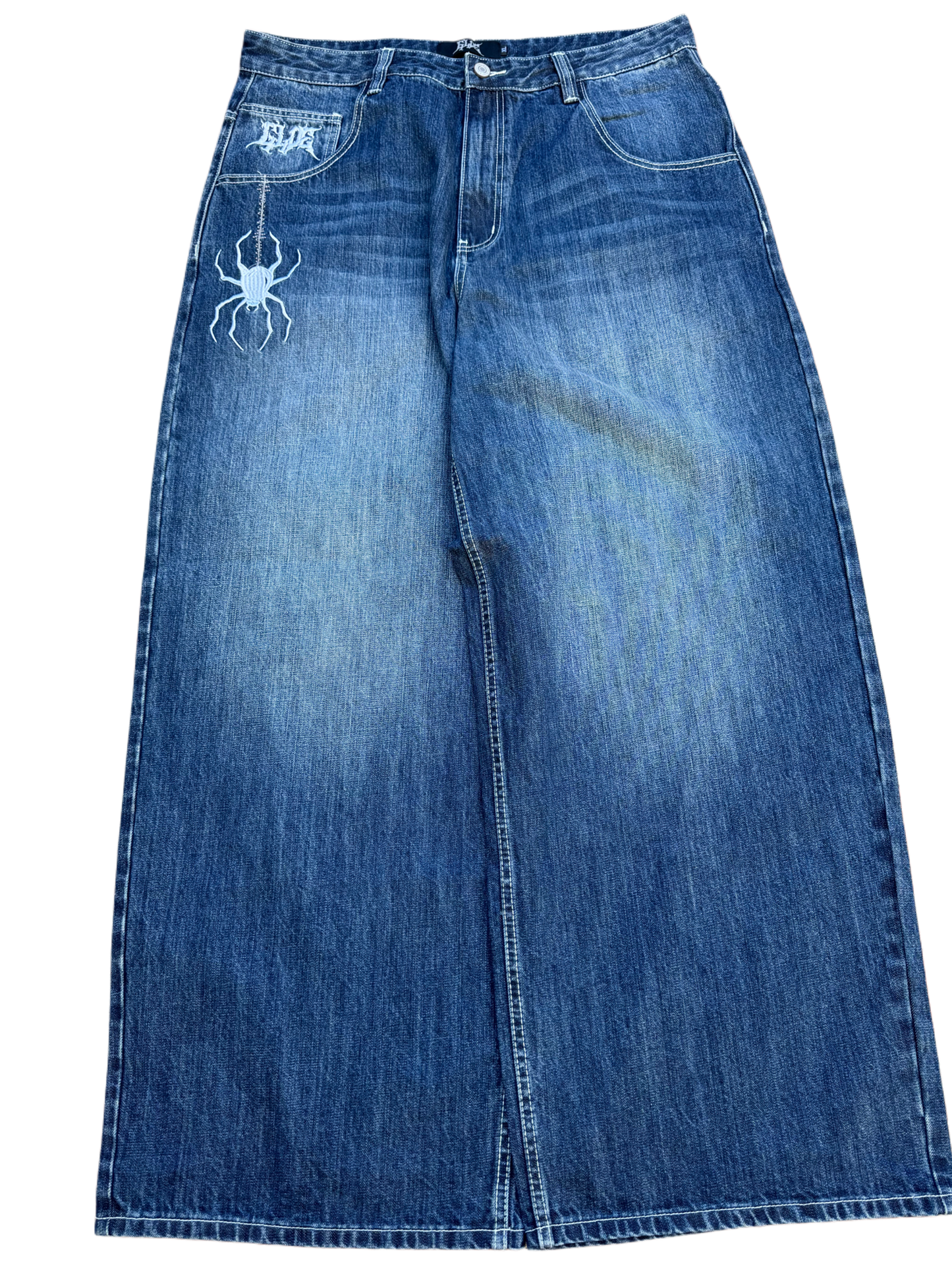 Blue Washed Wideleg GLOE Spider Jeans