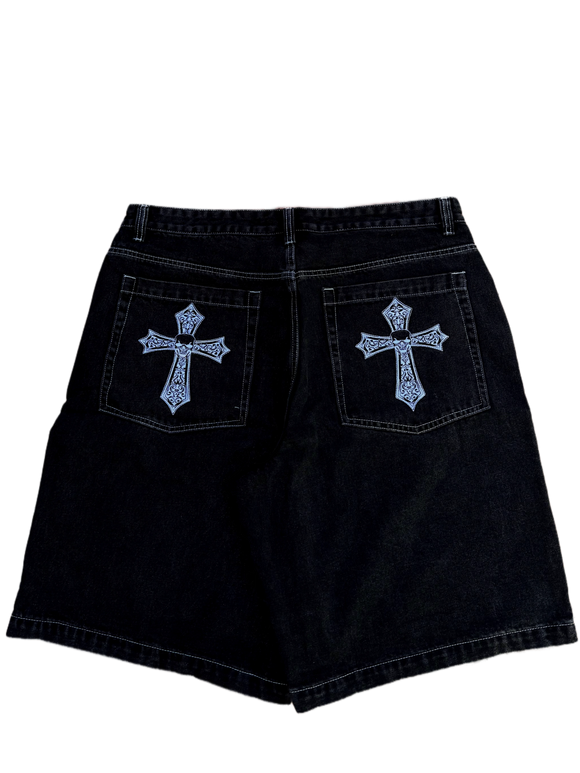 Black Skull Cross GLOE Jorts