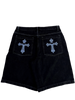 Black Skull Cross GLOE Jorts