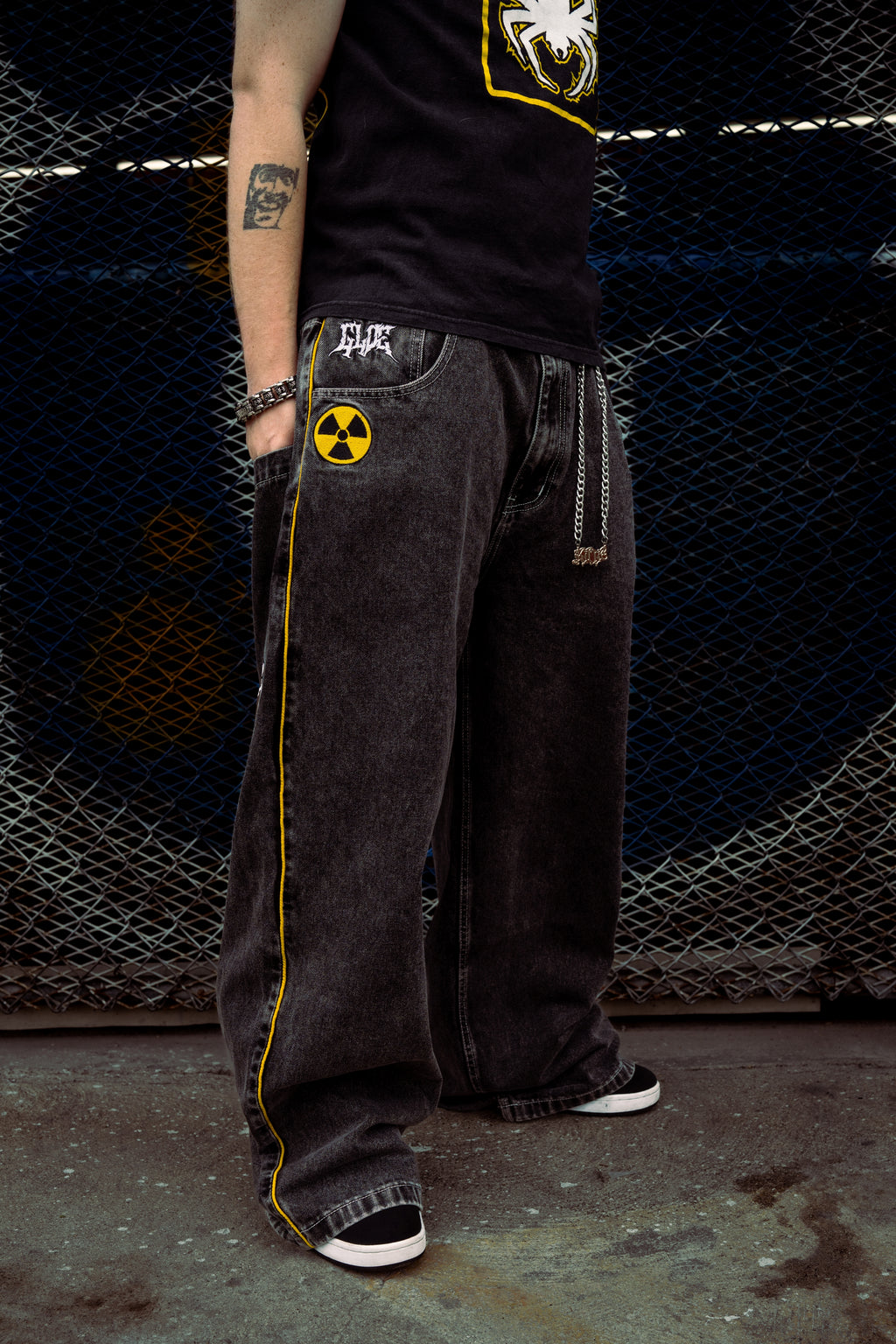 Black Wide Leg GLOE Nuke Jeans