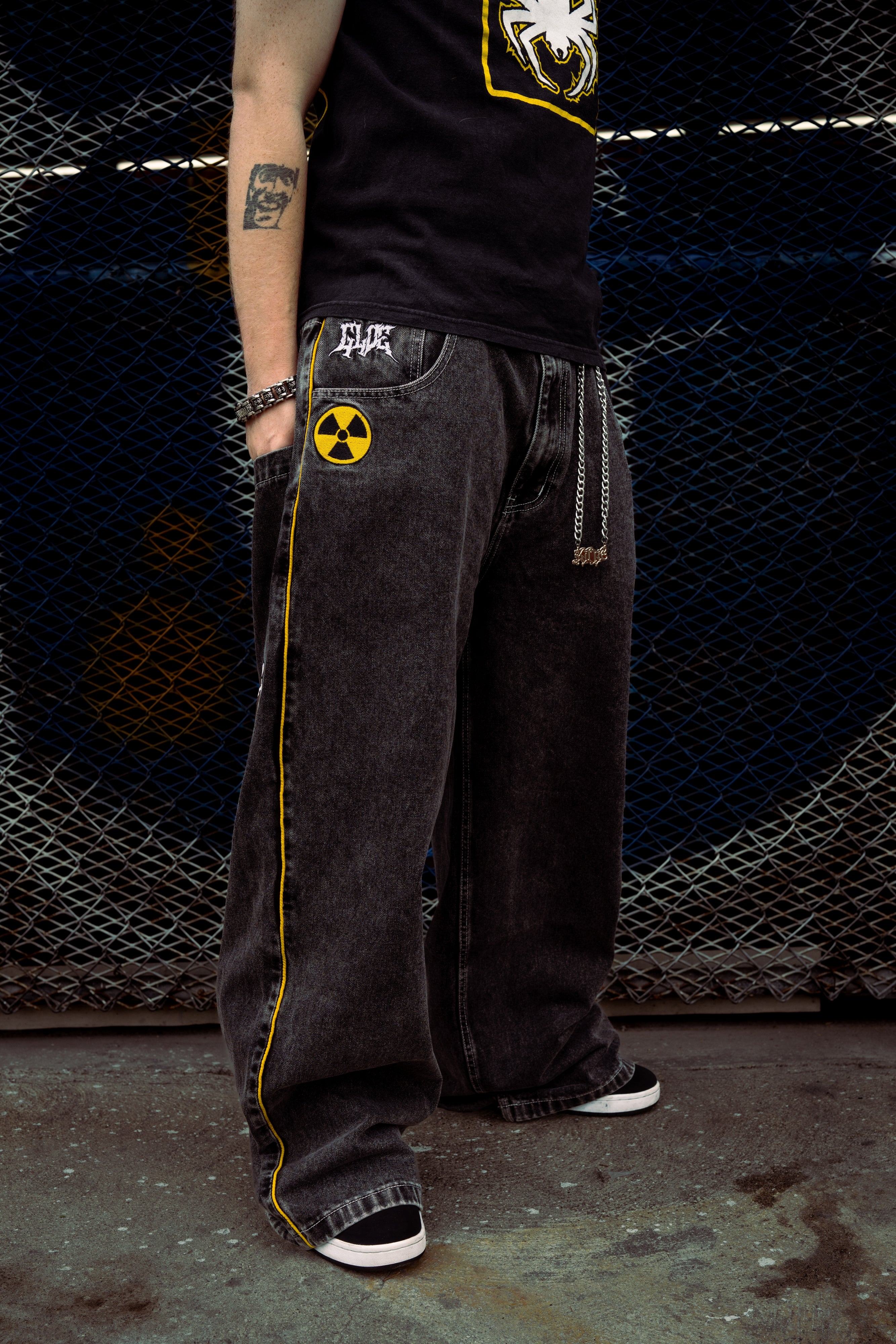 Black Wide Leg GLOE Nuke Jeans