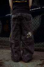 Black Wide Leg GLOE Nuke Jeans