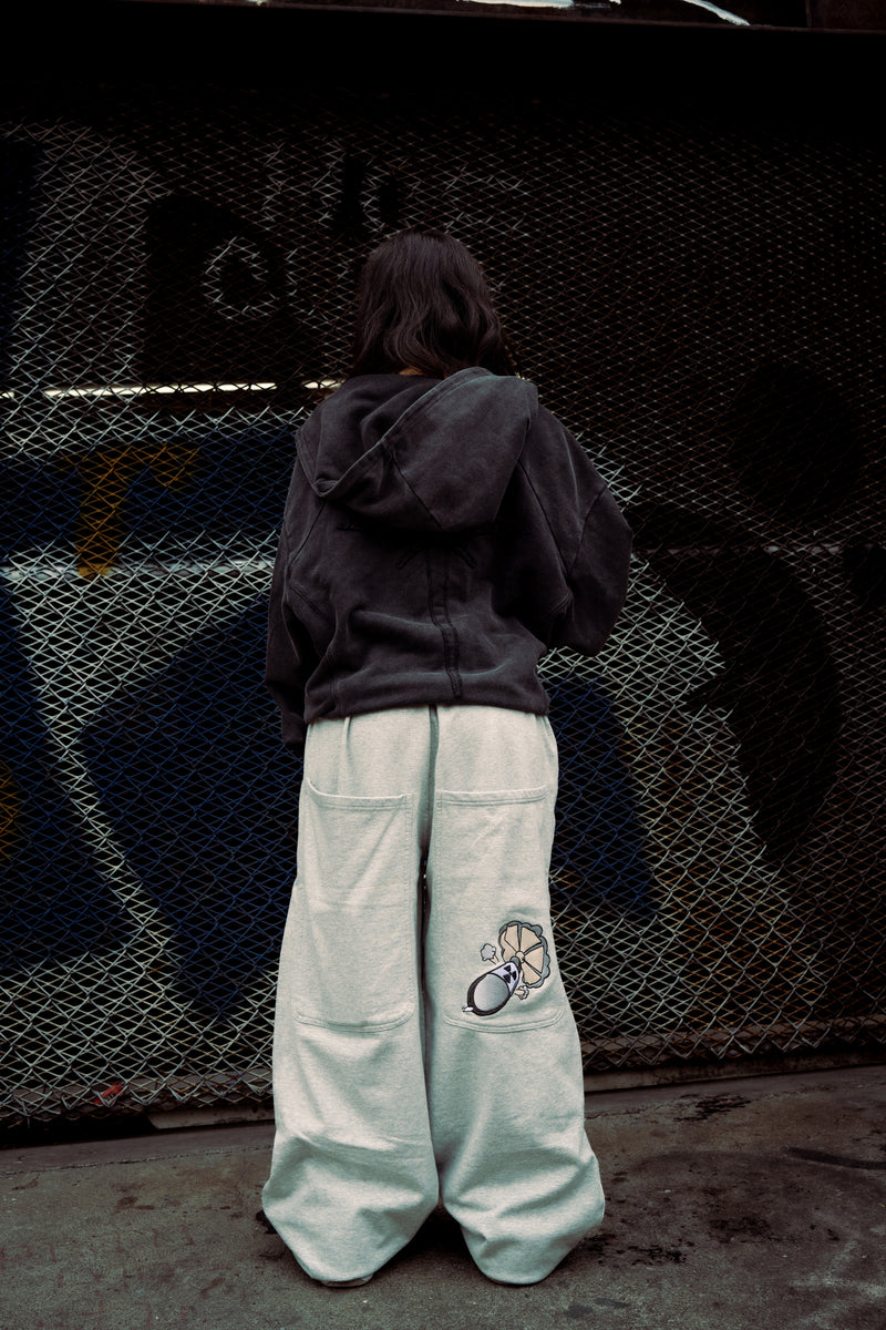 Grey GLOE Wide Leg Nuke Sweats