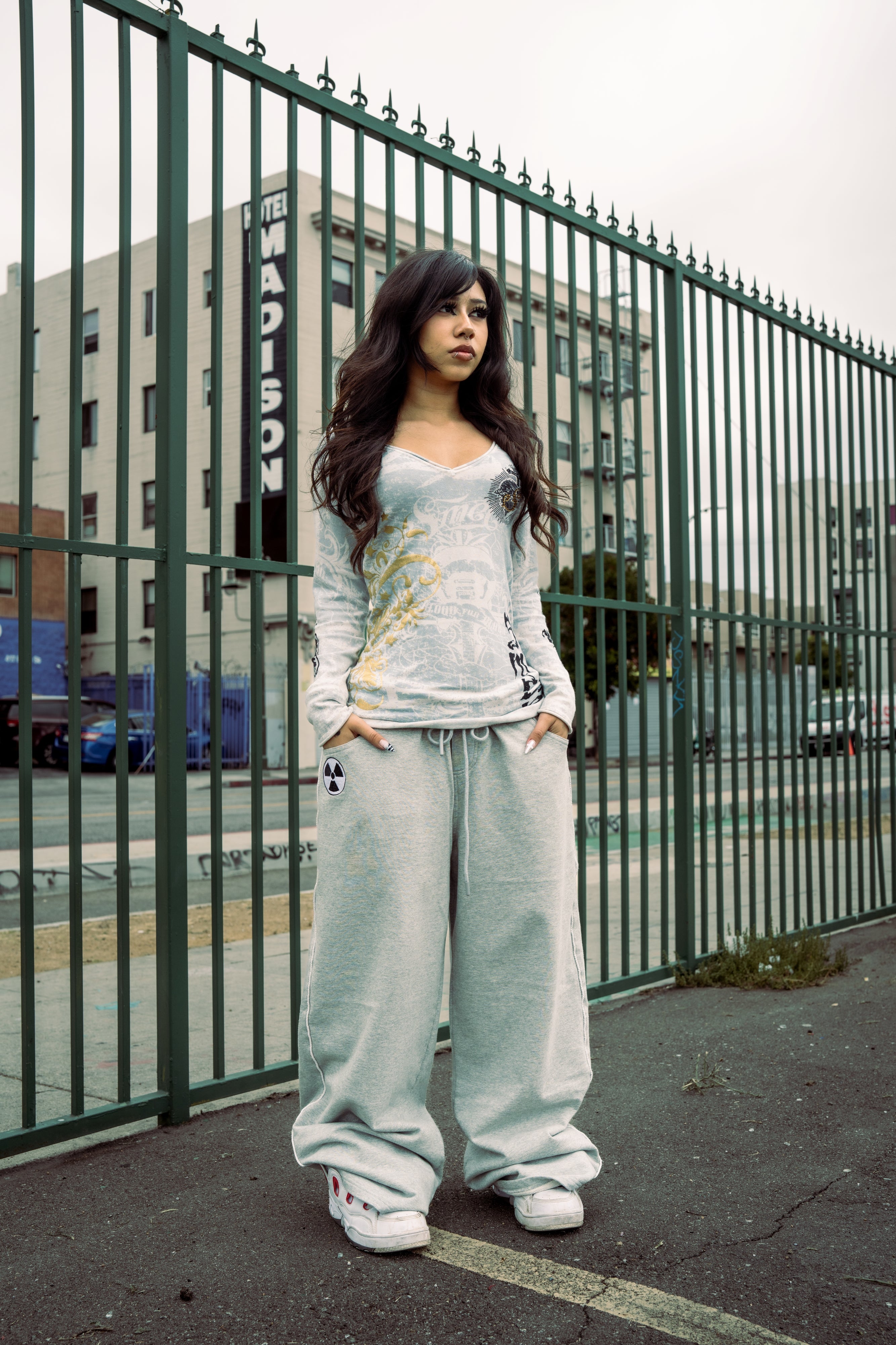 Grey GLOE Wide Leg Nuke Sweats