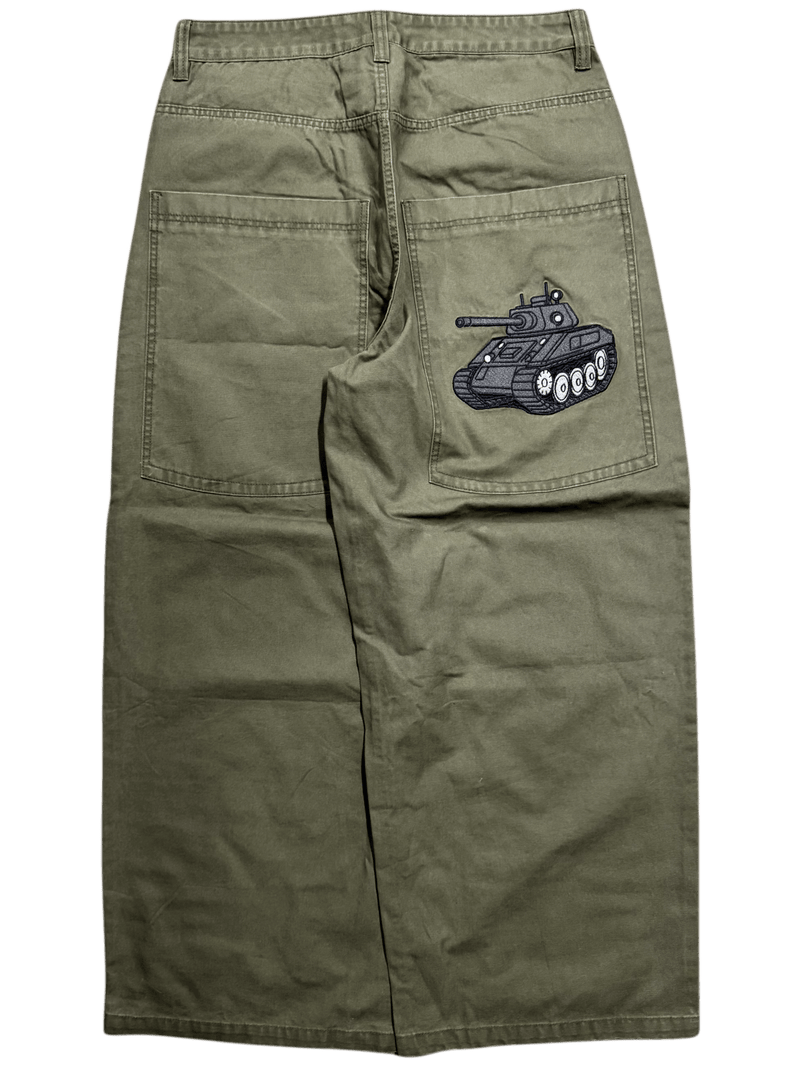 Green Wide Leg GLOE Tank Pants - Gloe Product, Inc.