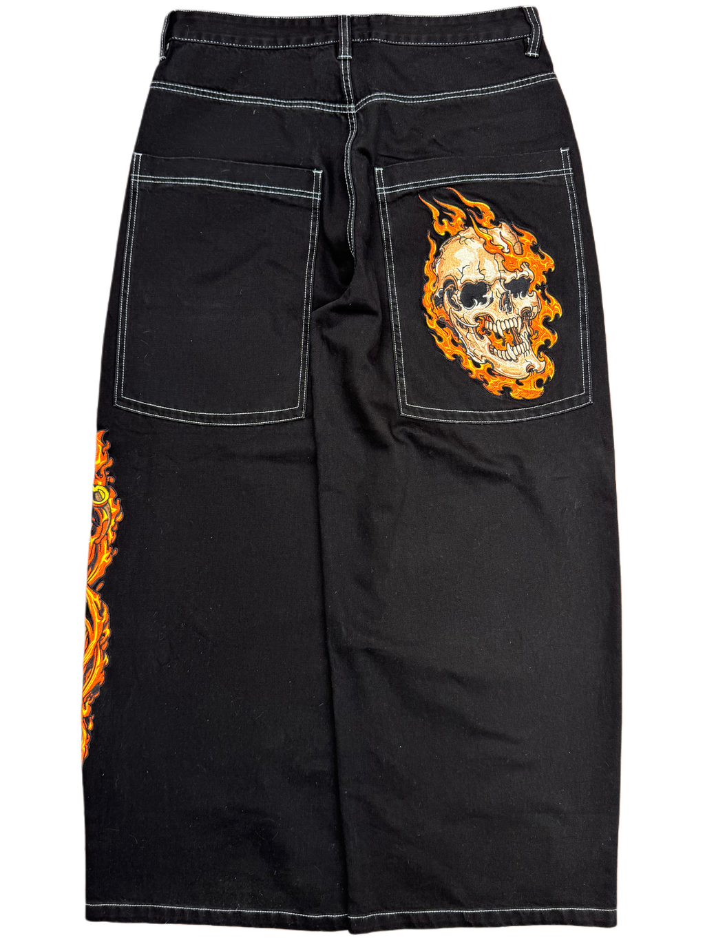 Black Flaming Skull Jeans Bombshell X GLOE