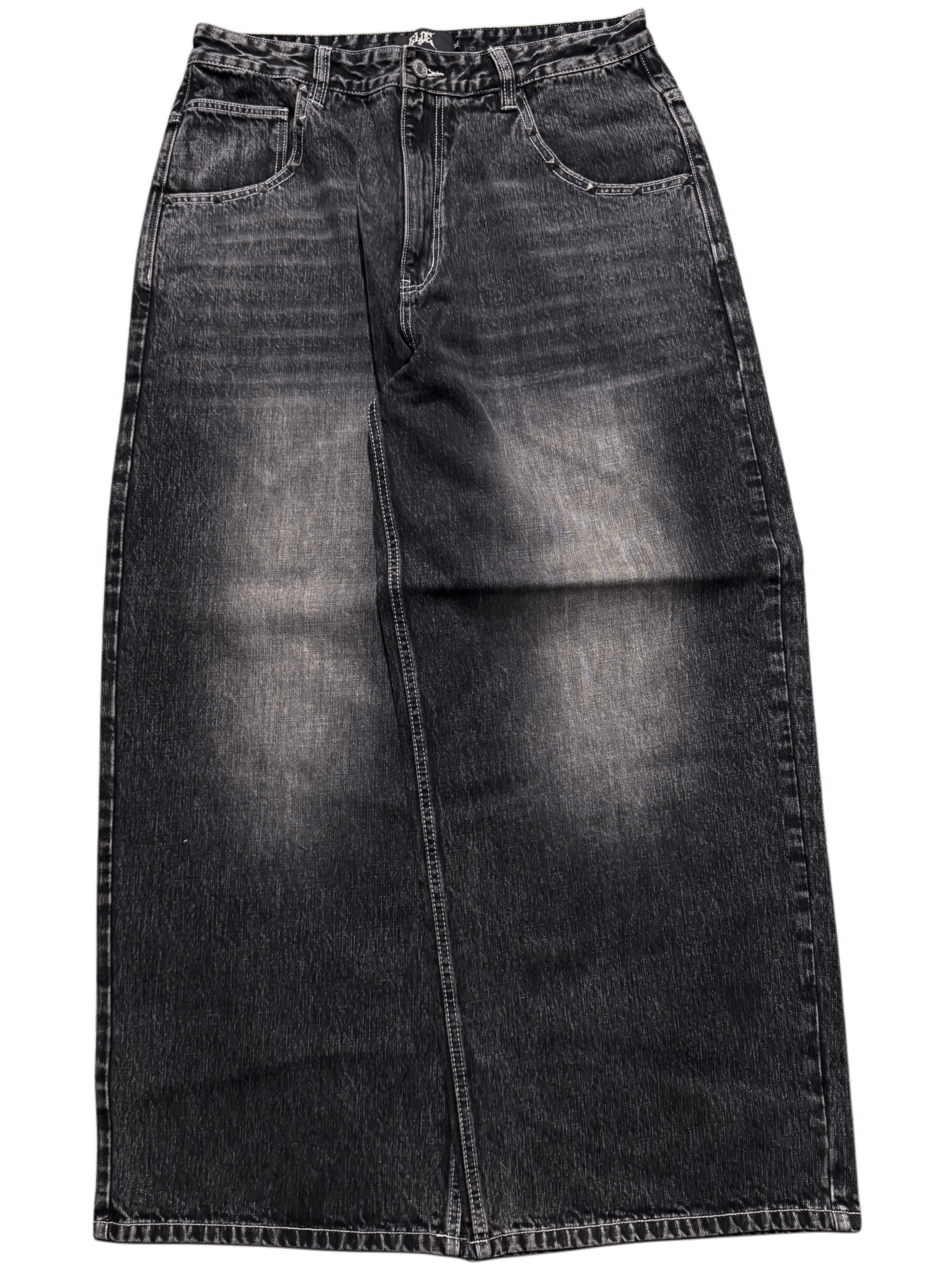 Black Washed Wide Leg Blank Stud Jeans v2 - Gloe Product, Inc.