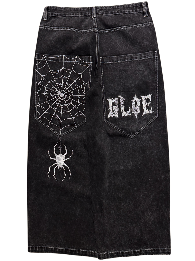 Black Wide Leg GLOE Spider Jeans v2