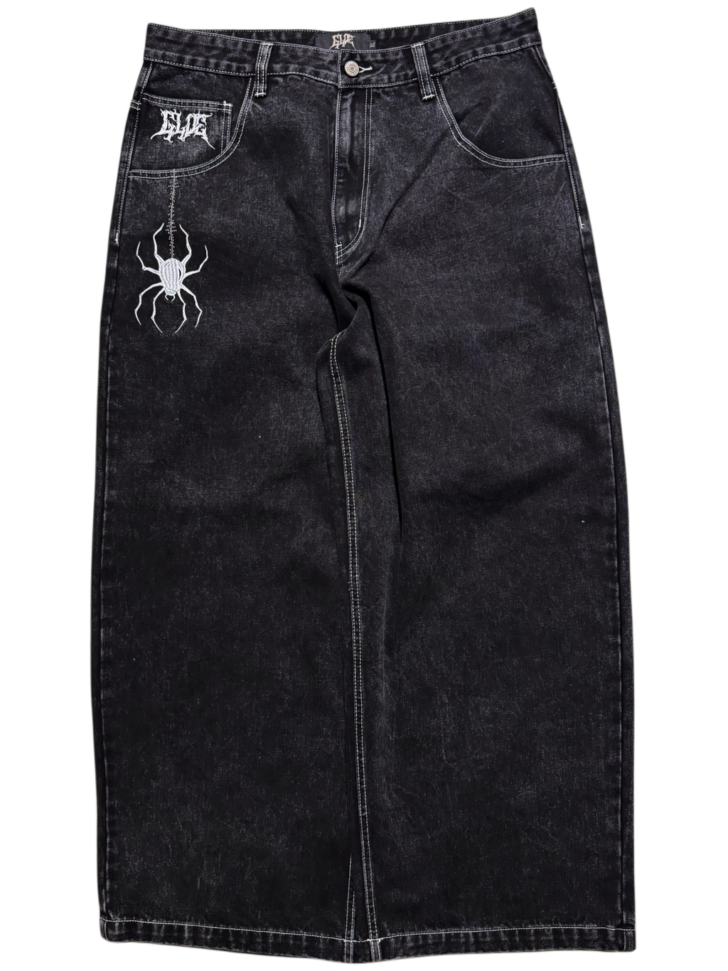 Black Wide Leg GLOE Spider Jeans v2