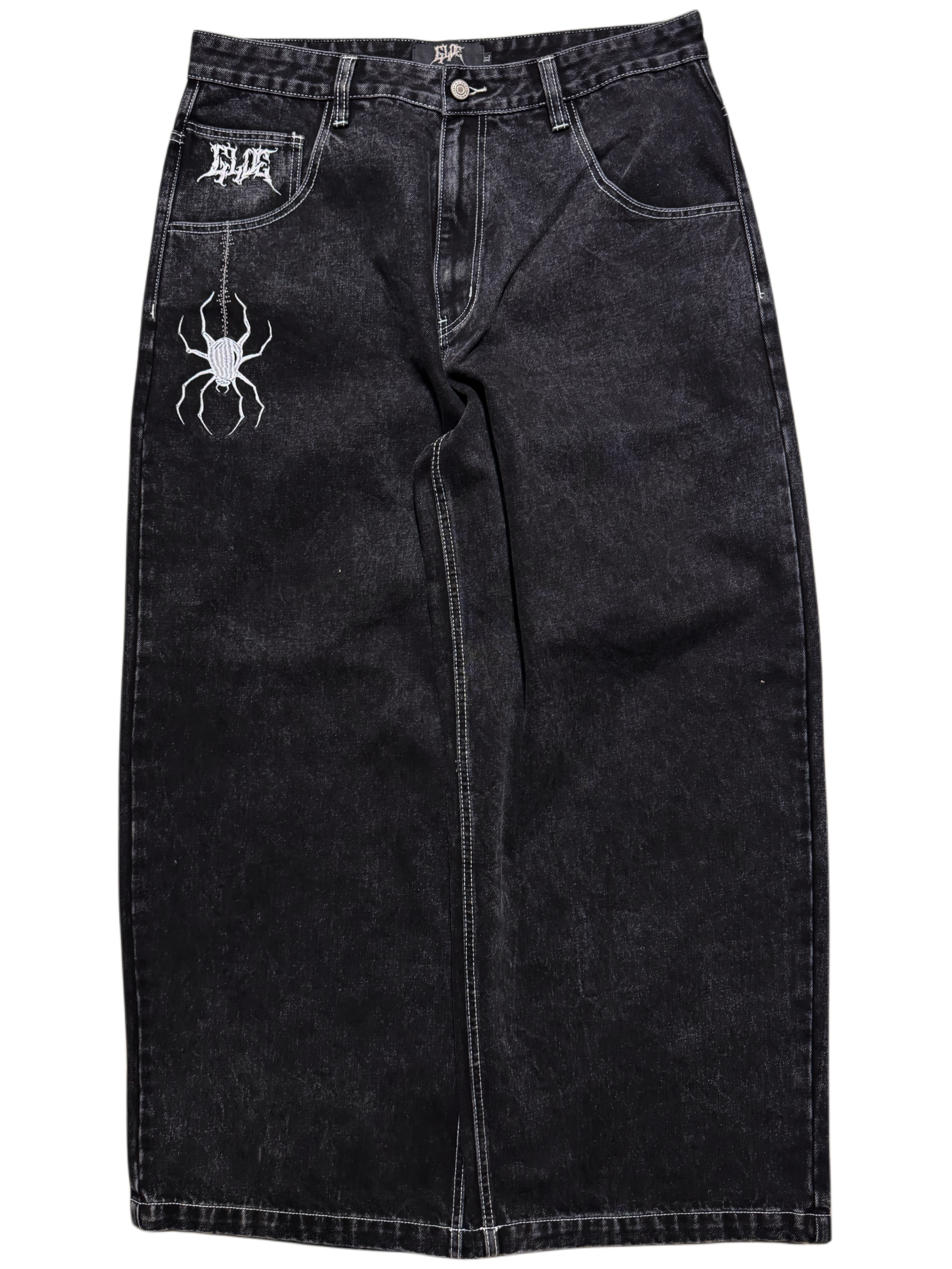 Black Wide Leg GLOE Spider Jeans v2