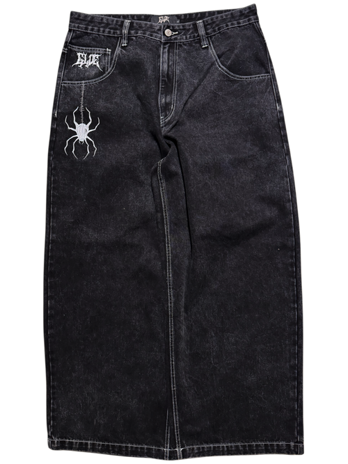 Black Wide Leg GLOE Spider Jeans v2