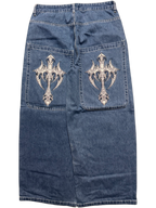 Blue Wide Leg GLOE Cyber Cross Jeans