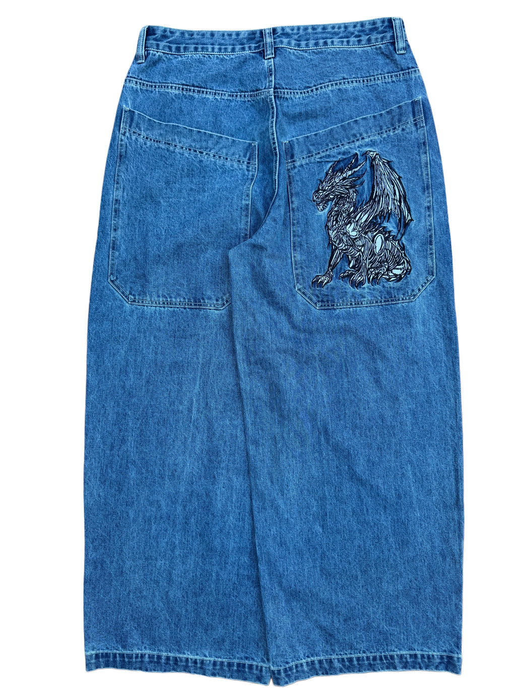 Blue Wide Leg GLOE Dragon Jeans V2