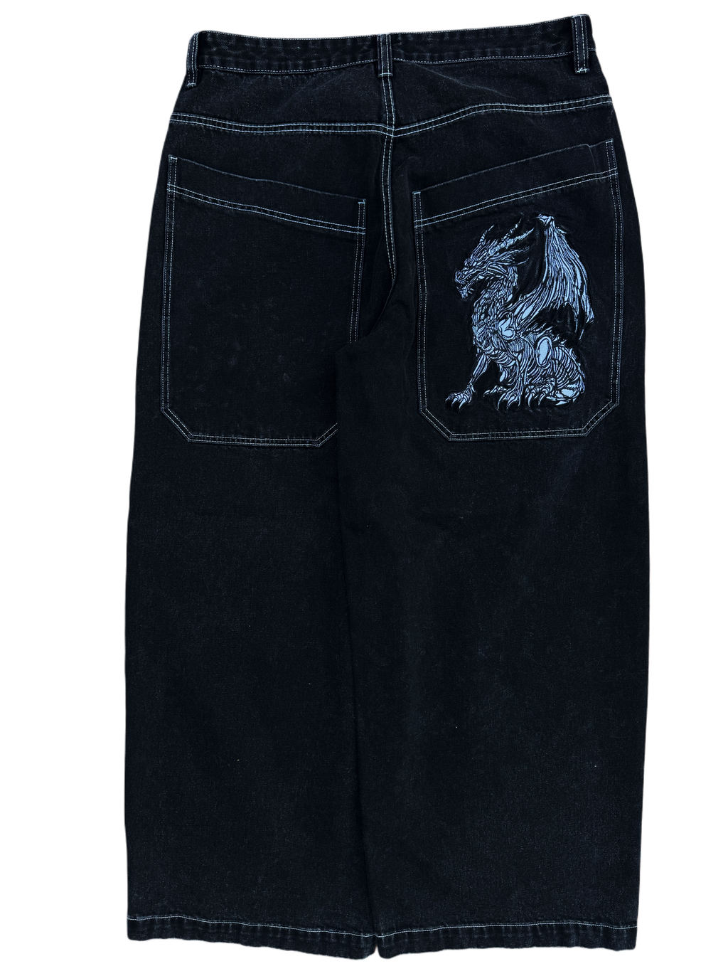 Black Wide Leg GLOE Dragon Jeans V2