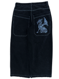 Black Wide Leg GLOE Dragon Jeans V2