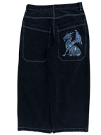 Black Wide Leg GLOE Dragon Jeans V2