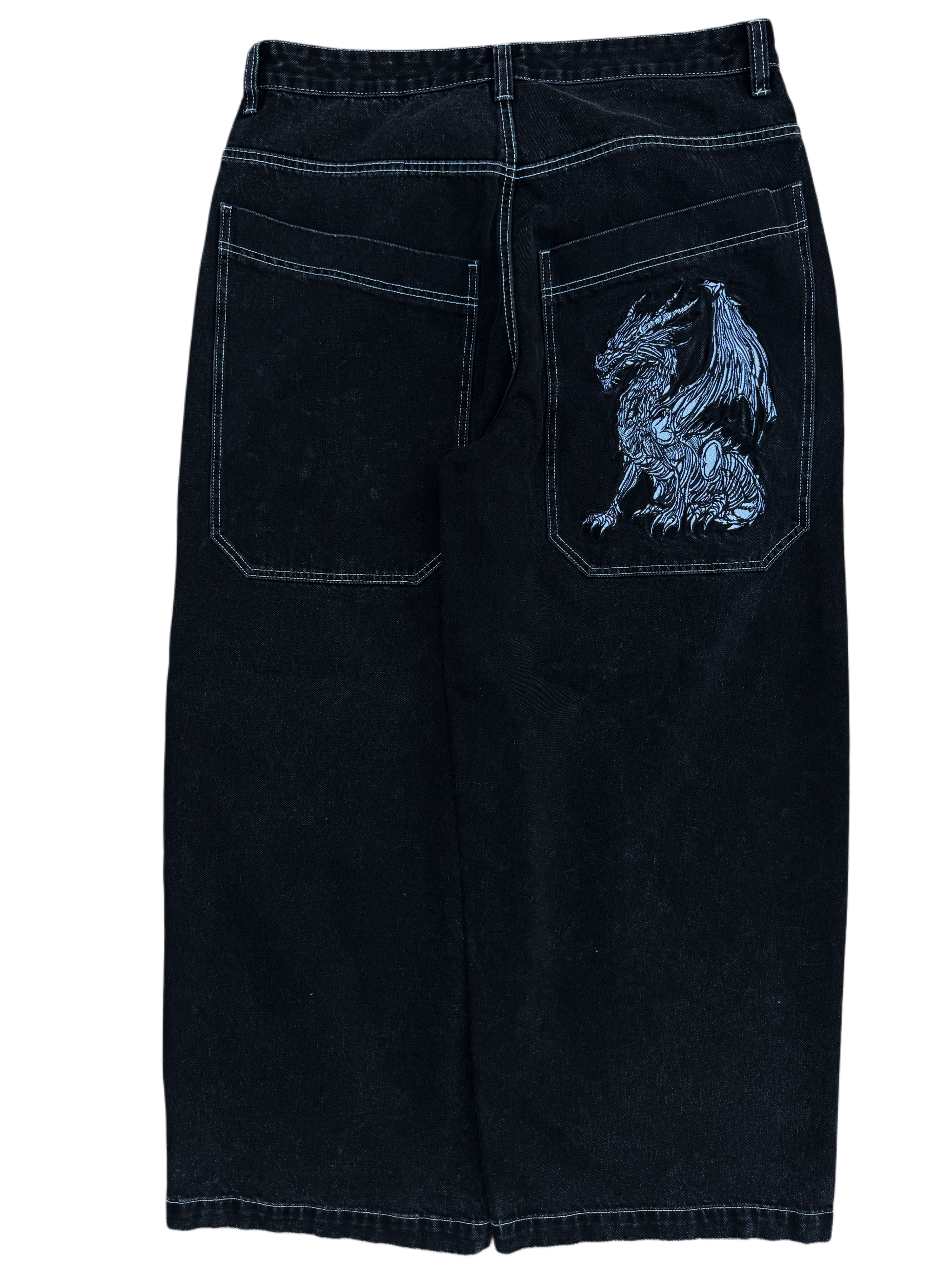 Black Wide Leg GLOE Dragon Jeans V2