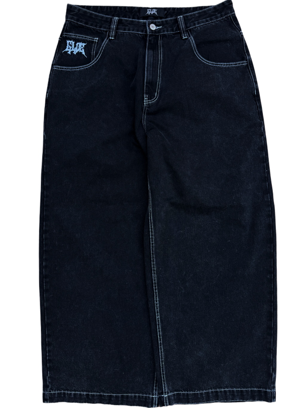 Black Wide Leg GLOE Dragon Jeans V2