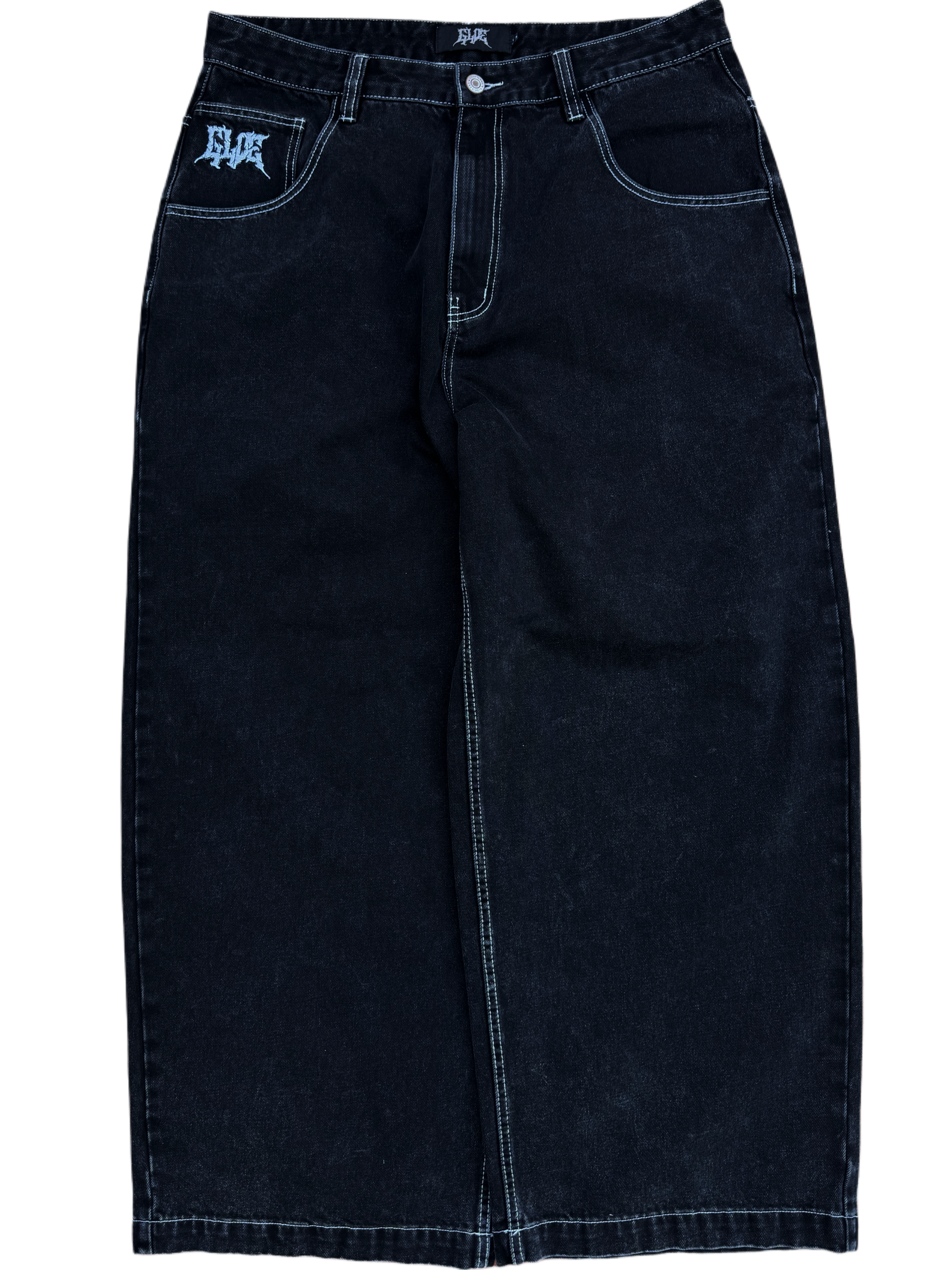 Black Wide Leg GLOE Dragon Jeans V2