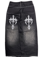 Black Wide Leg GLOE Cyber Cross Jeans