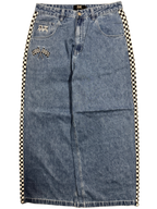 Blue Wide Leg GLOE Burn Out Jeans
