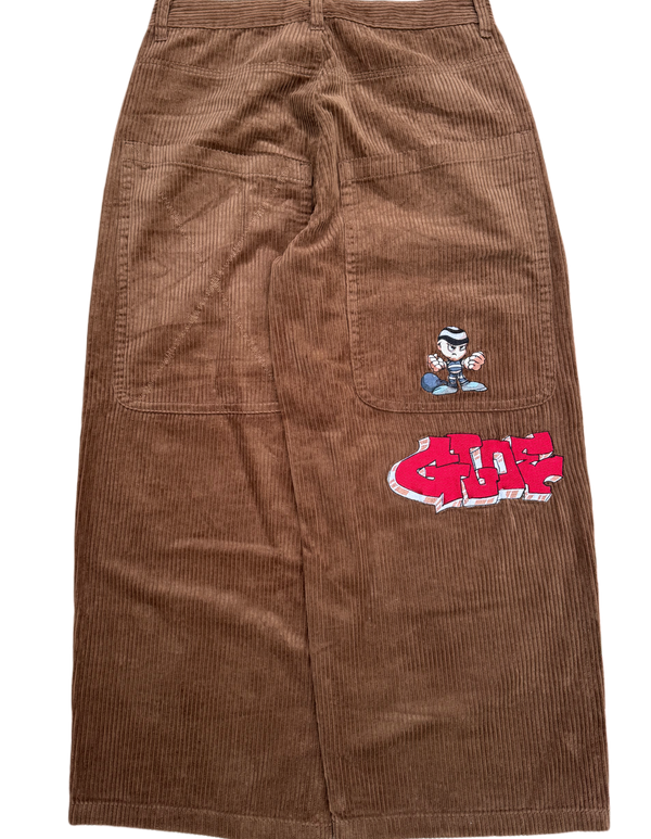Brown Wide Leg GLOE Thug Corduroys