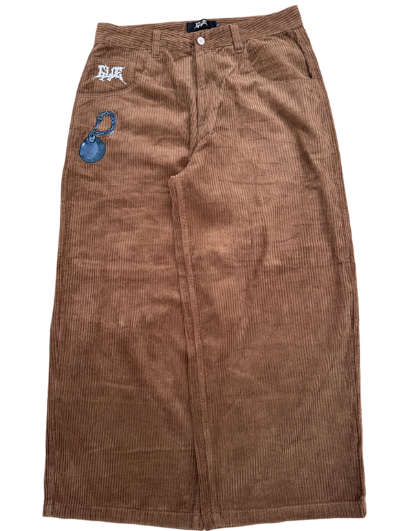 Brown Wide Leg GLOE Thug Corduroys